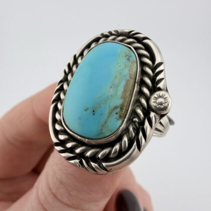 Native American Sterling Silver and Turquoise Ring
