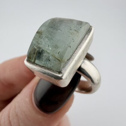Vintage Thomas John Loughridge Sterling Silver and Aquamarine Ring