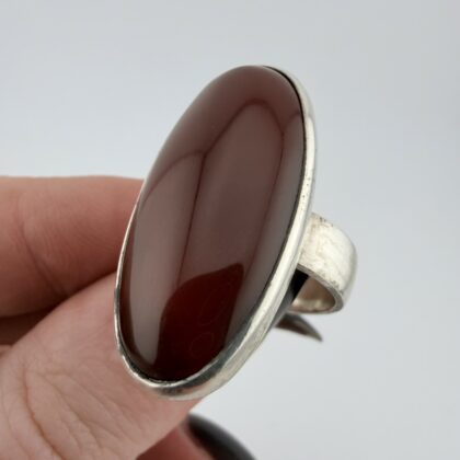 Vintage Sterling Silver and Carnelian Ring