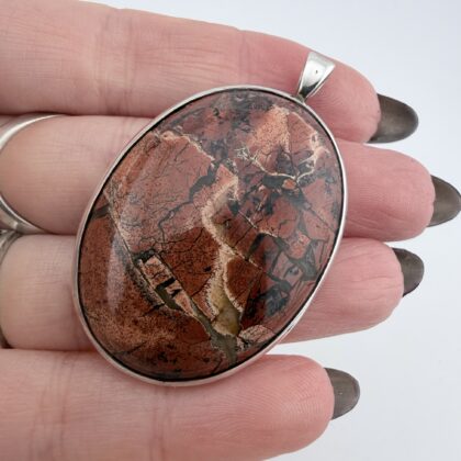 Malcolm Gray Sterling Silver and Red Jasper Pendant