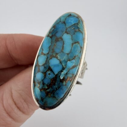 Large Sterling Silver and Turquoise Ring