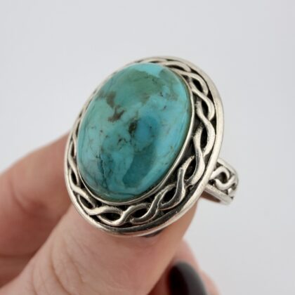 Celtic Sterling Silver and Turquoise Ring