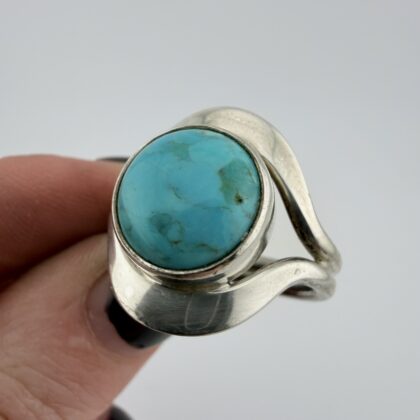 Dominique Dinouart Mexican Sterling Silver and Turquoise Ring