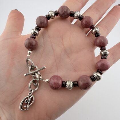 Carolyn Pollack Relios Rhodochrosite, Garnet and Sterling Silver Bracelet