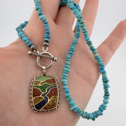 3-in-1 Carolyn Pollack Turquoise Necklace with Detachable Pendant