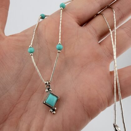 Vintage Southwestern Sterling Silver and Turquoise Necklace
