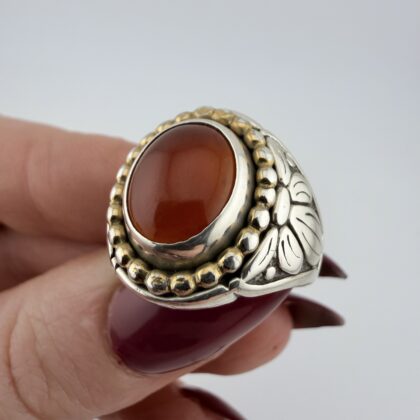 Vintage Old Carlisle Sterling Silver and Carnelian Ring