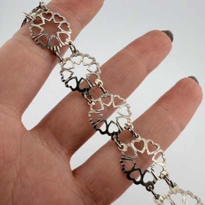 Vintage Sterling Silver Cut-Out Openwork Panel Bracelet
