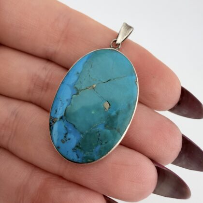 Vintage Sterling Silver and Turquoise Pendant