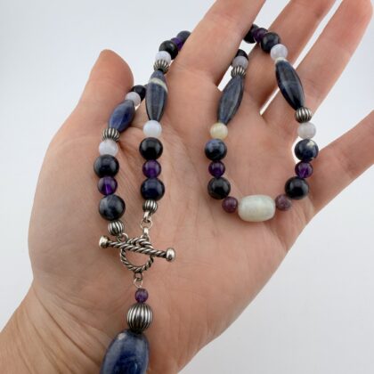 Carolyn Pollack Relios Mixed Gemstone and Sterling Silver Beaded Necklace