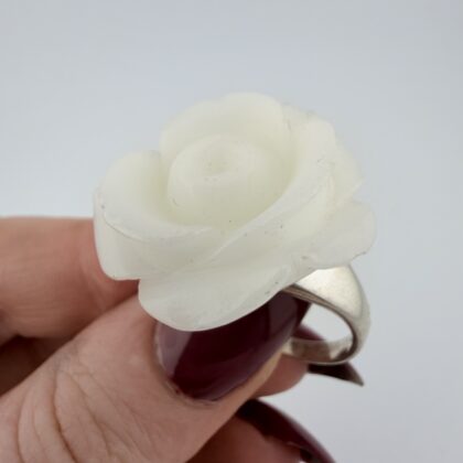 Whitney Kelly Sterling Silver and White Onyx Rose Ring