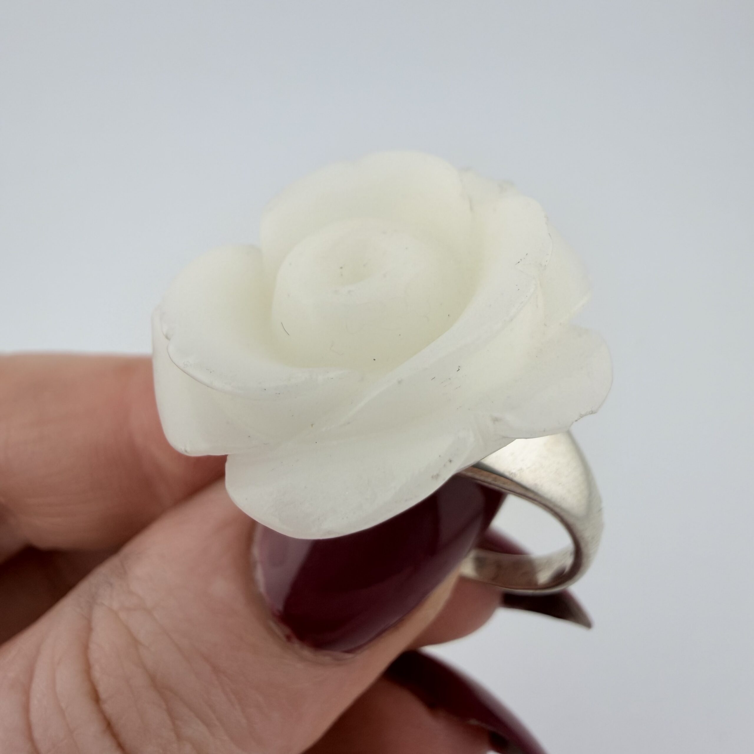 Whitney Kelly Sterling Silver and White Onyx Rose Ring