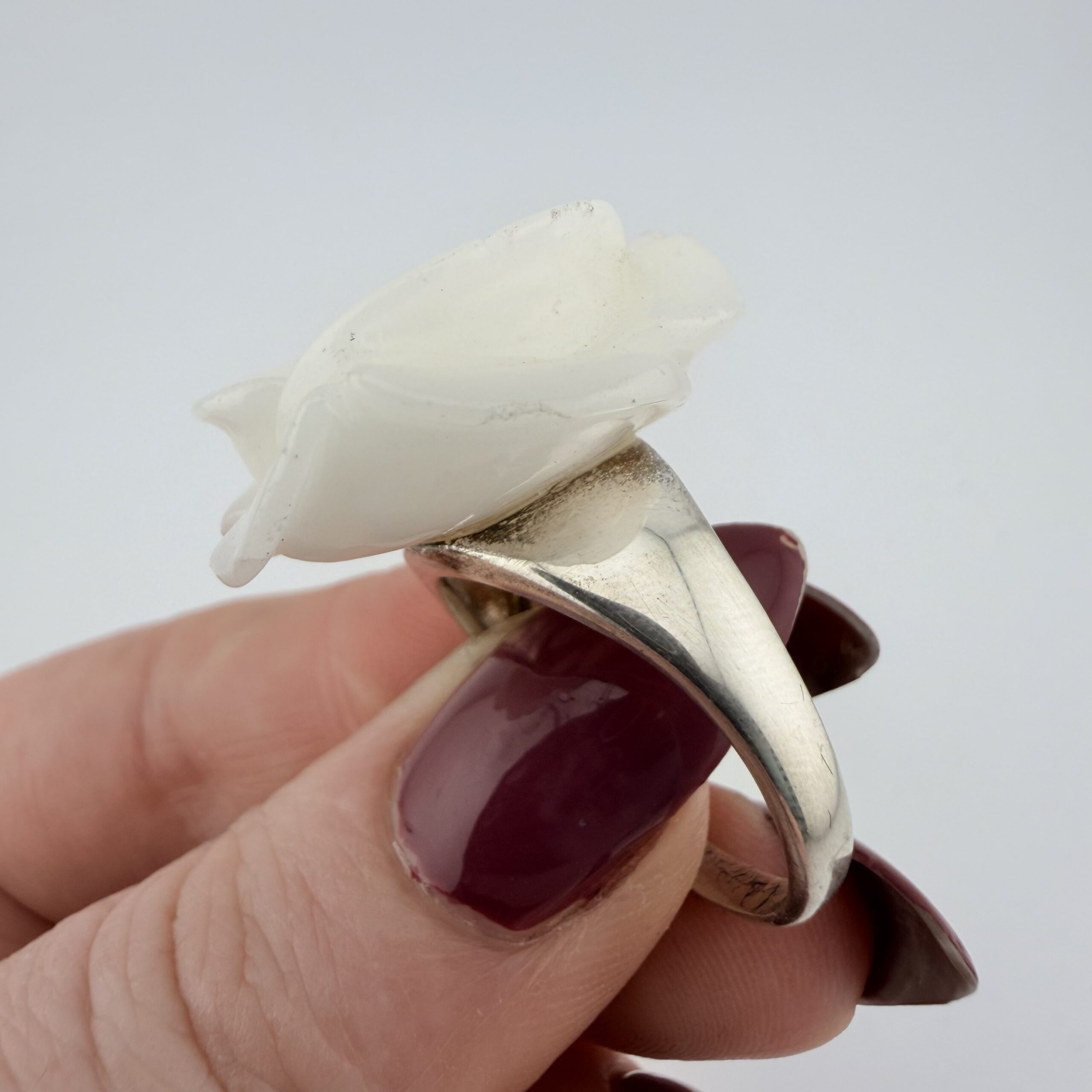 Whitney Kelly Sterling Silver and White Onyx Rose Ring - Image 3