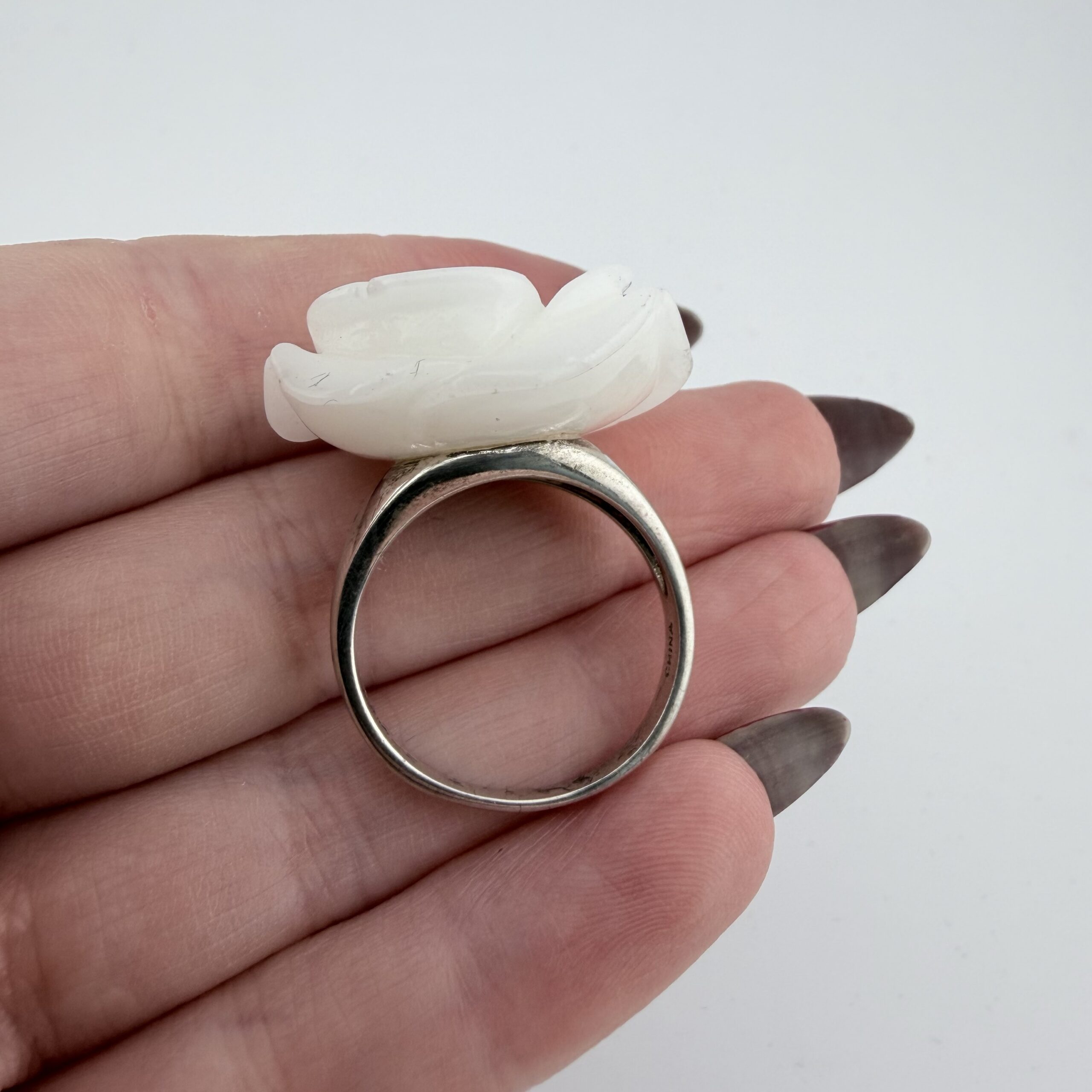 Whitney Kelly Sterling Silver and White Onyx Rose Ring - Image 4