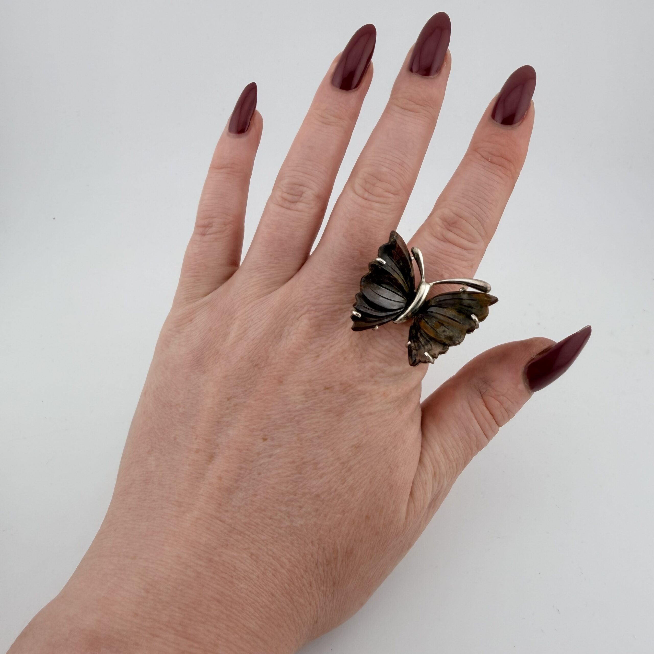 Whitney Kelly Sterling Silver and Jasper Butterfly Ring - Image 6