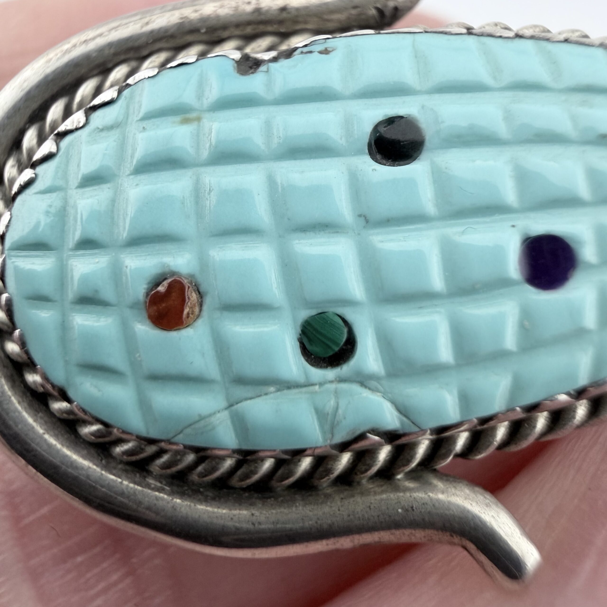 Vintage T E Bowekaty Native American Corn Pendant / Brooch - Image 3