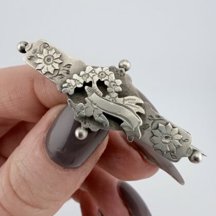 Antique Victorian Sterling Silver Sweetheart Brooch