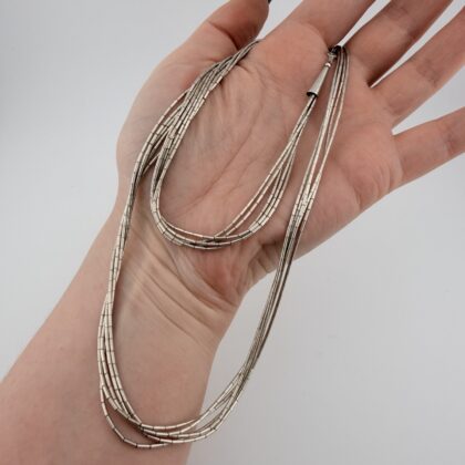 Long Multi-Strand Liquid Sterling Silver Necklace - 62cm
