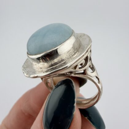 Vintage Sterling Silver and Aquamarine Ring