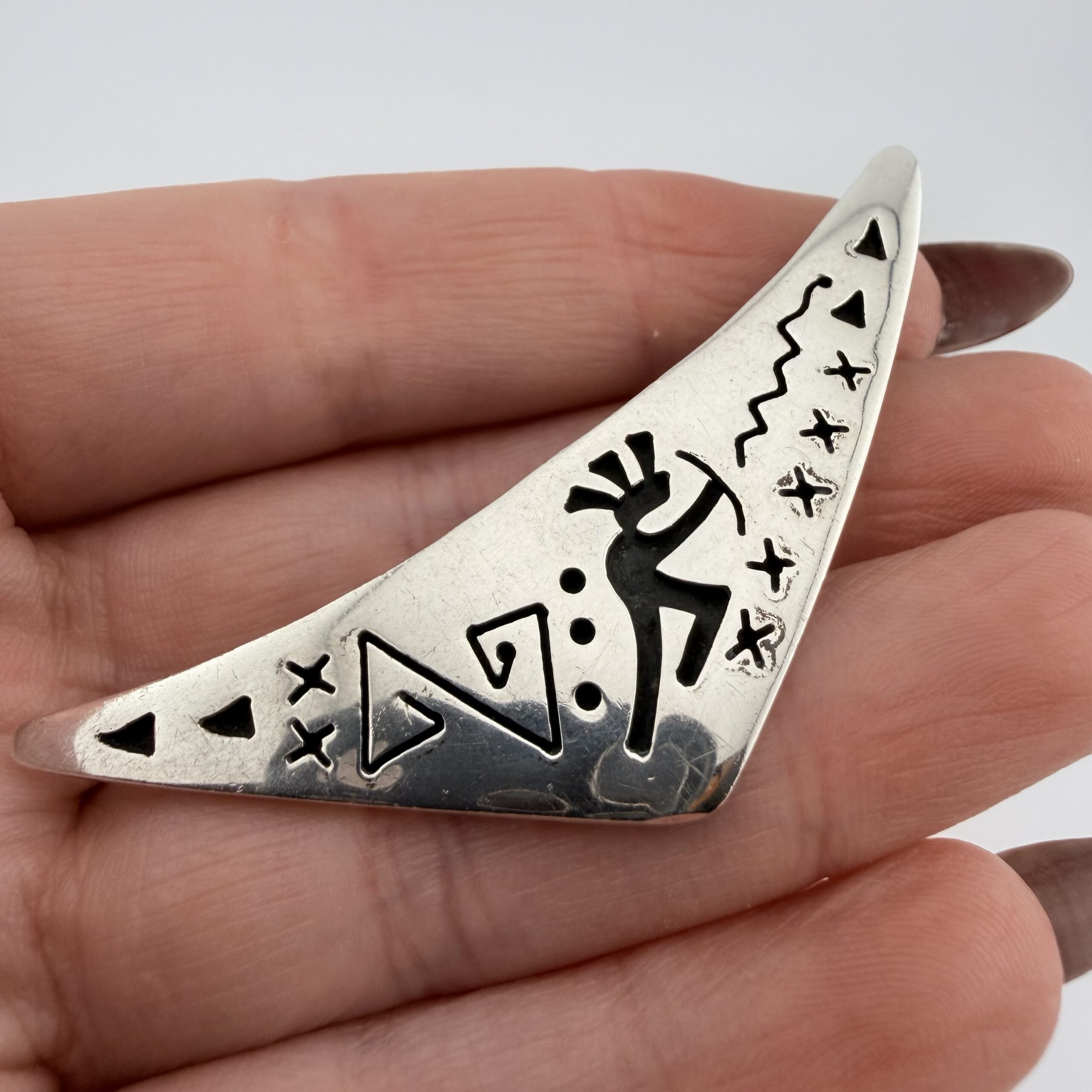 Vintage Mexican Sterling Silver Kokopelli Brooch
