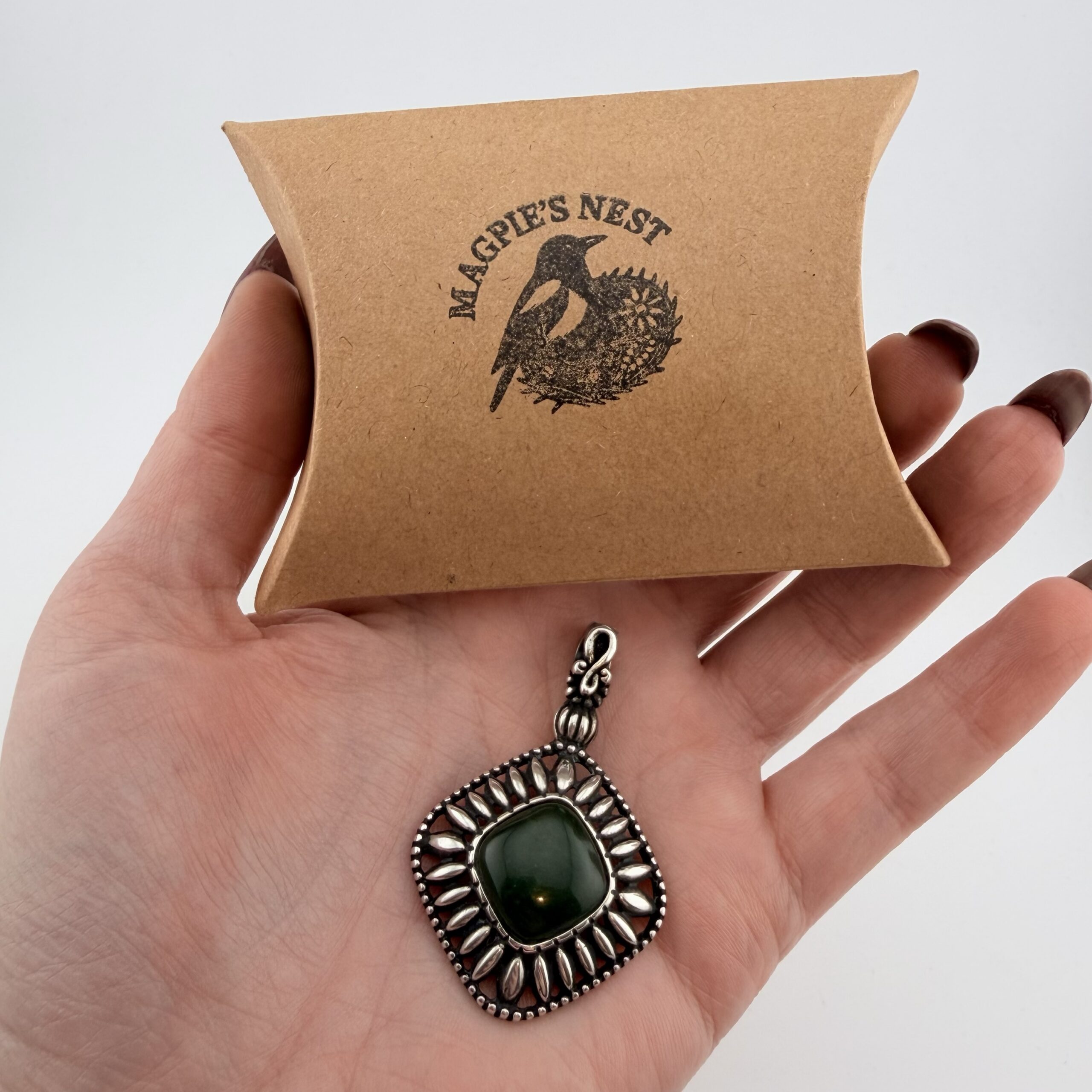 Carolyn Pollack Relios Southwestern Sterling Silver and Jade Pendant - Image 7