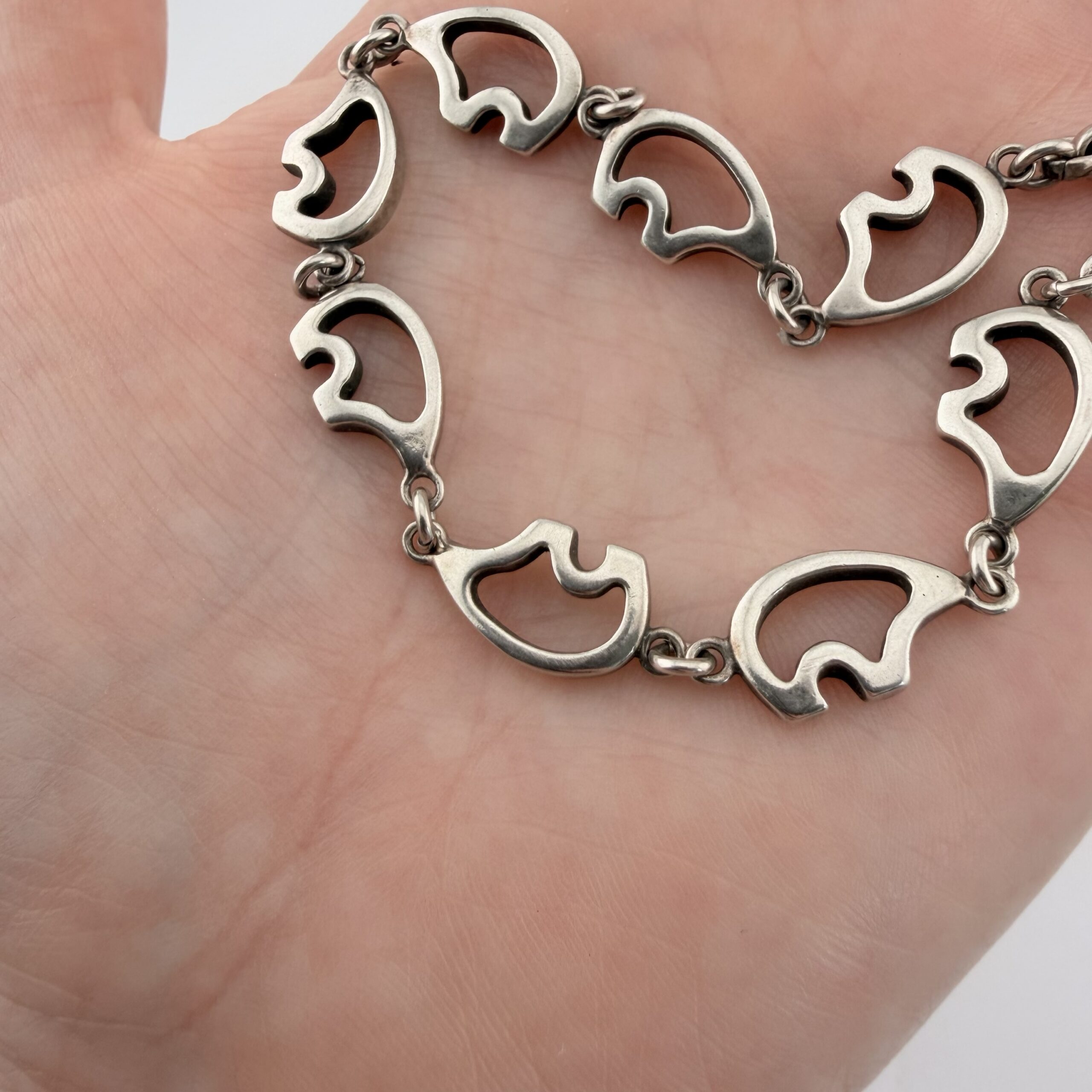Native American Sterling Silver Bear Bracelet - Image 2