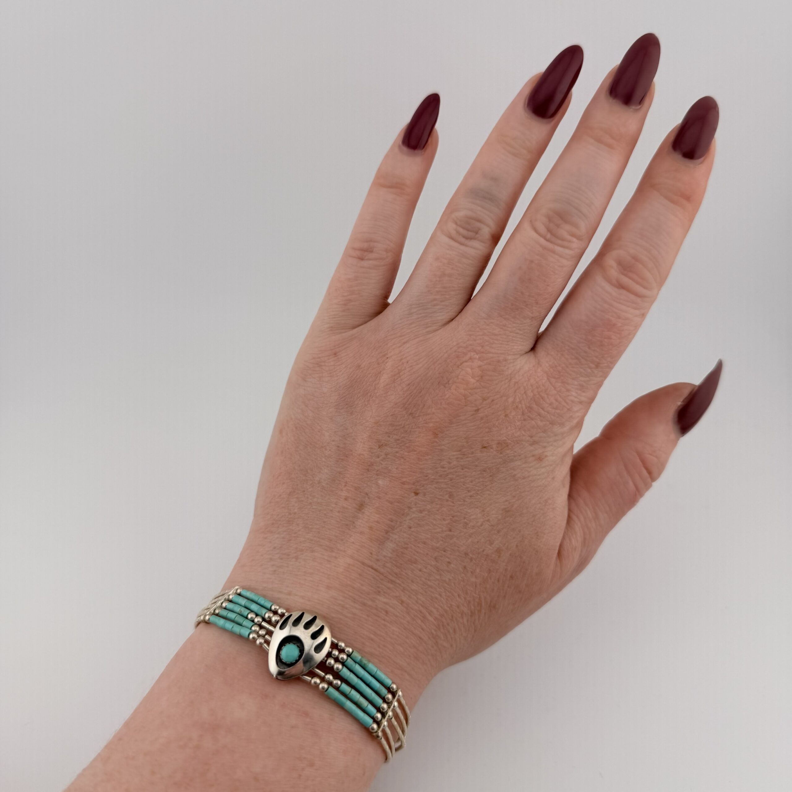 Carolyn Pollack Relios Liquid Sterling Silver and Turquoise Bear Paw Bracelet - Image 8