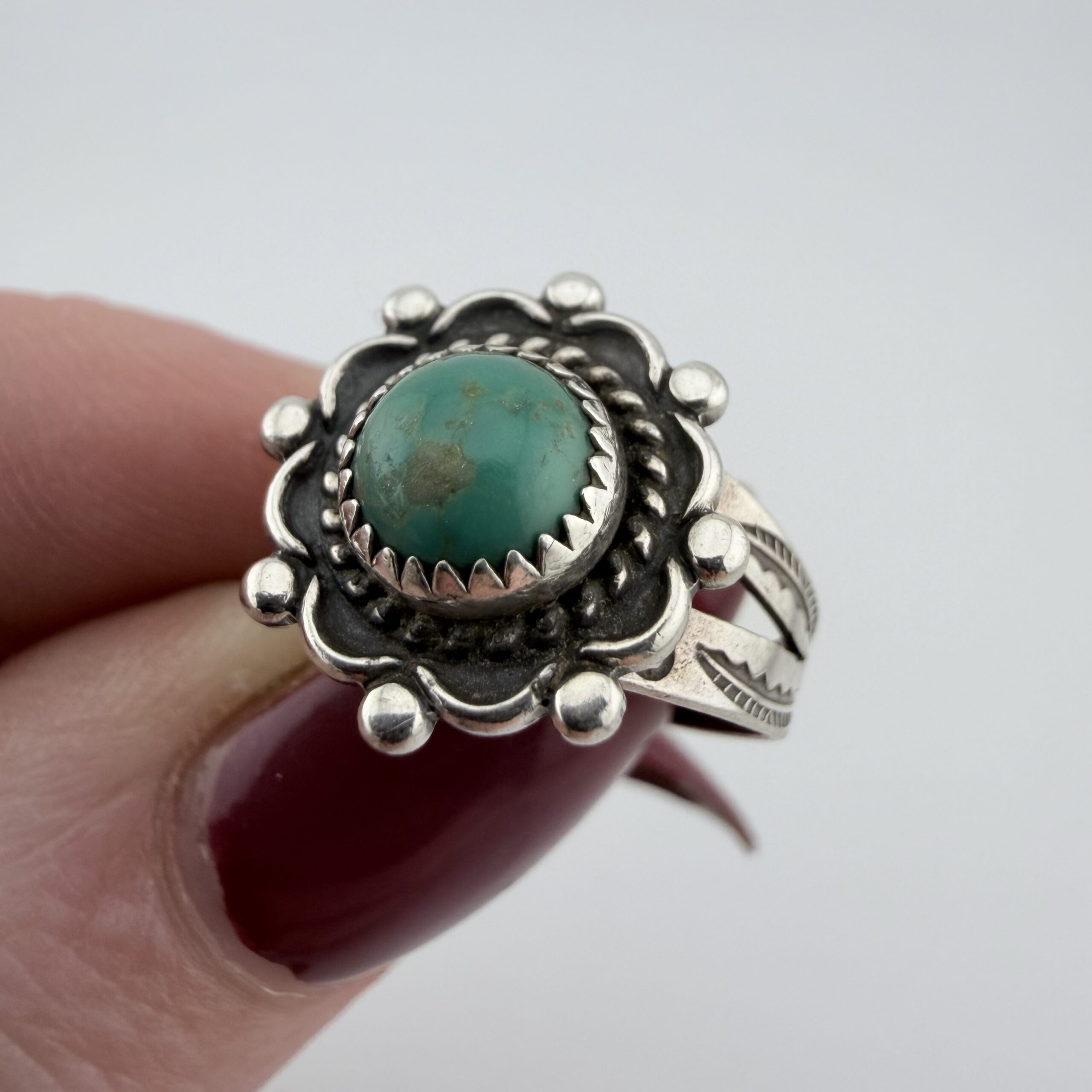 Vintage Bell Trading Post Native American Sterling Silver and Turquoise Ring