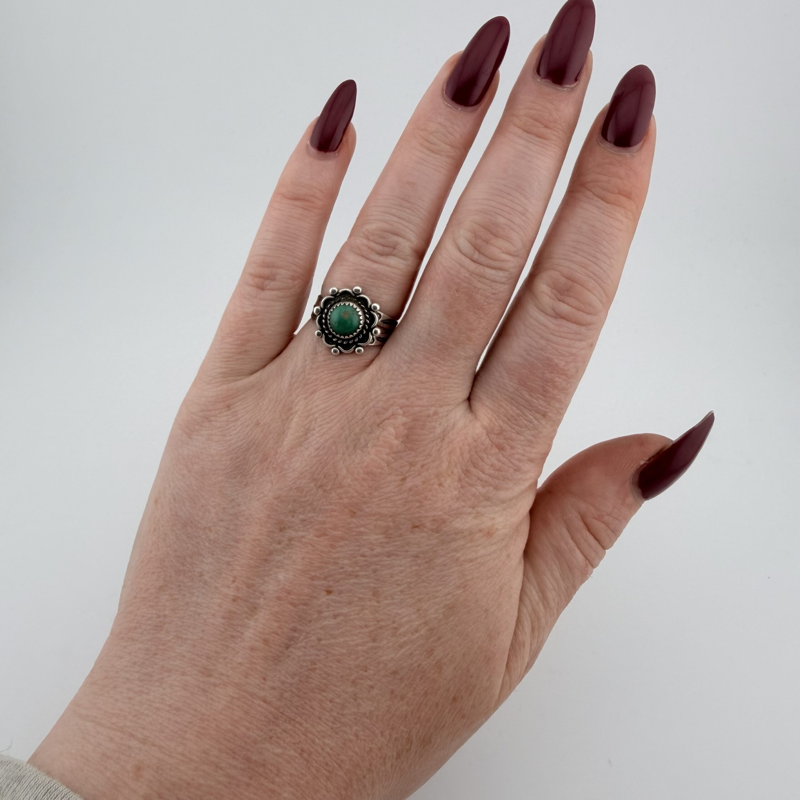 Vintage Bell Trading Post Native American Sterling Silver and Turquoise Ring - Image 6