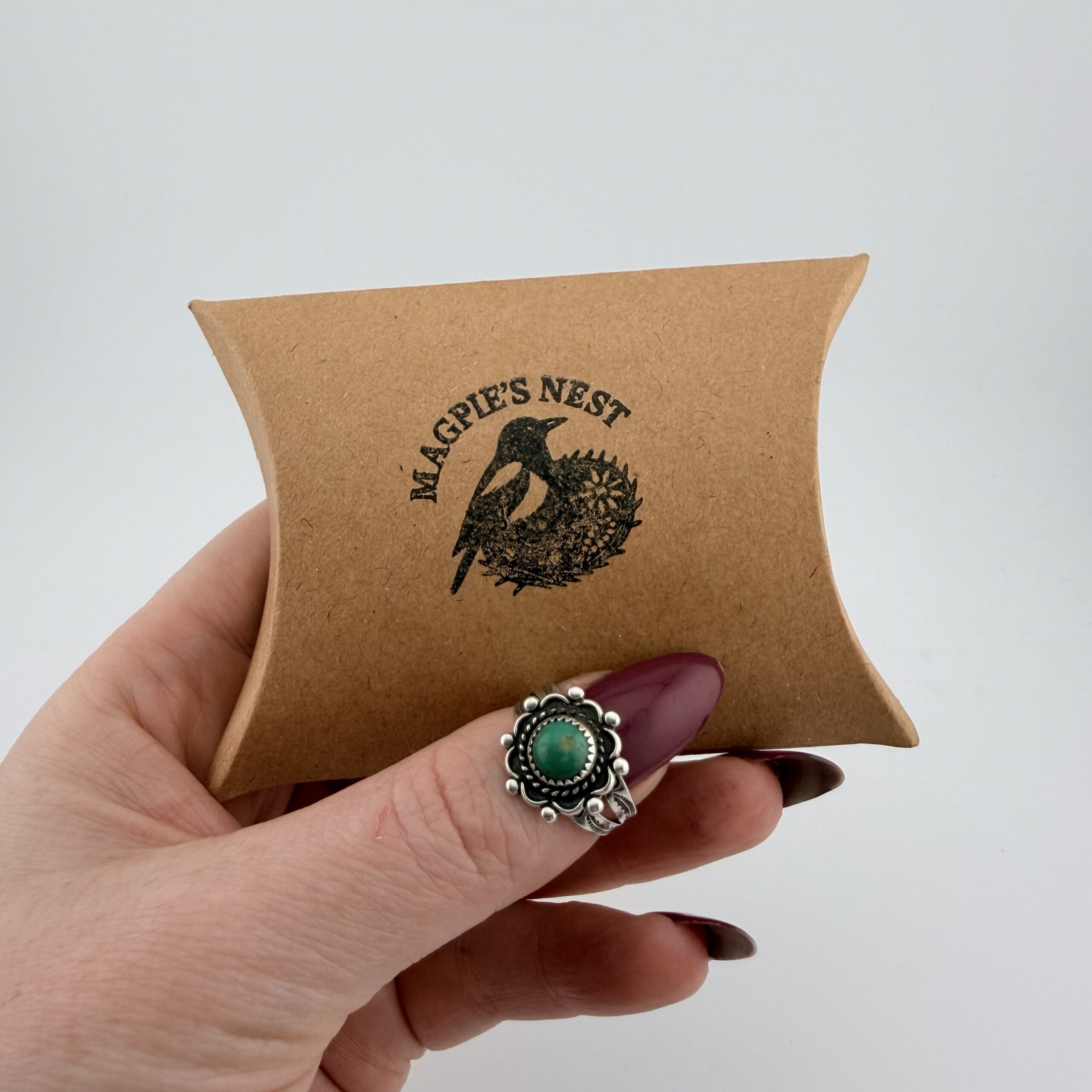 Vintage Bell Trading Post Native American Sterling Silver and Turquoise Ring - Image 9