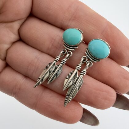 Vintage Quoc Turquoise and Sterling Silver Earrings