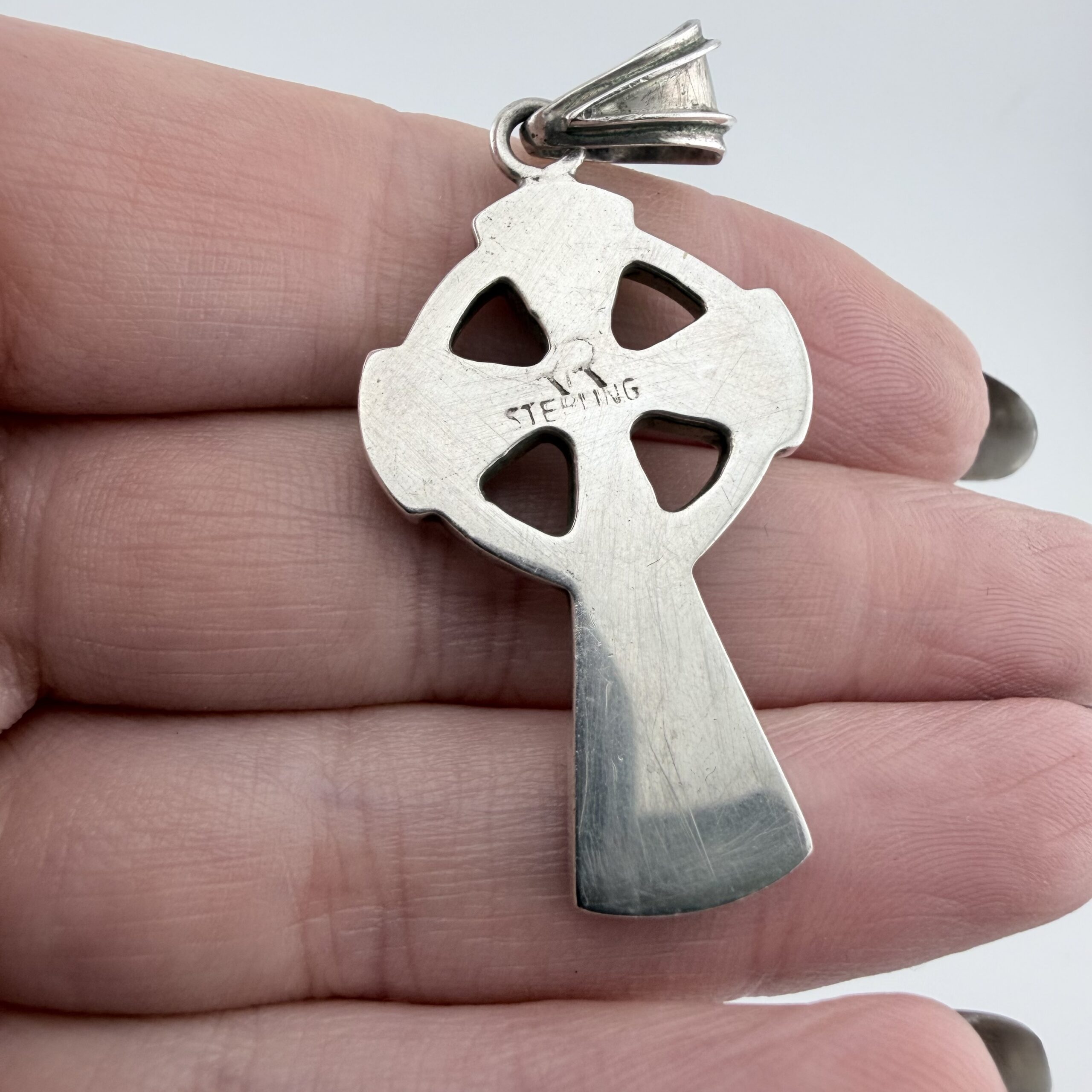 Native American Richard L. Reeves Inlay Cross Pendant - Image 5