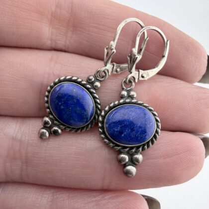 Vintage Quoc Sterling Silver and Lapis Lazuli Earrings