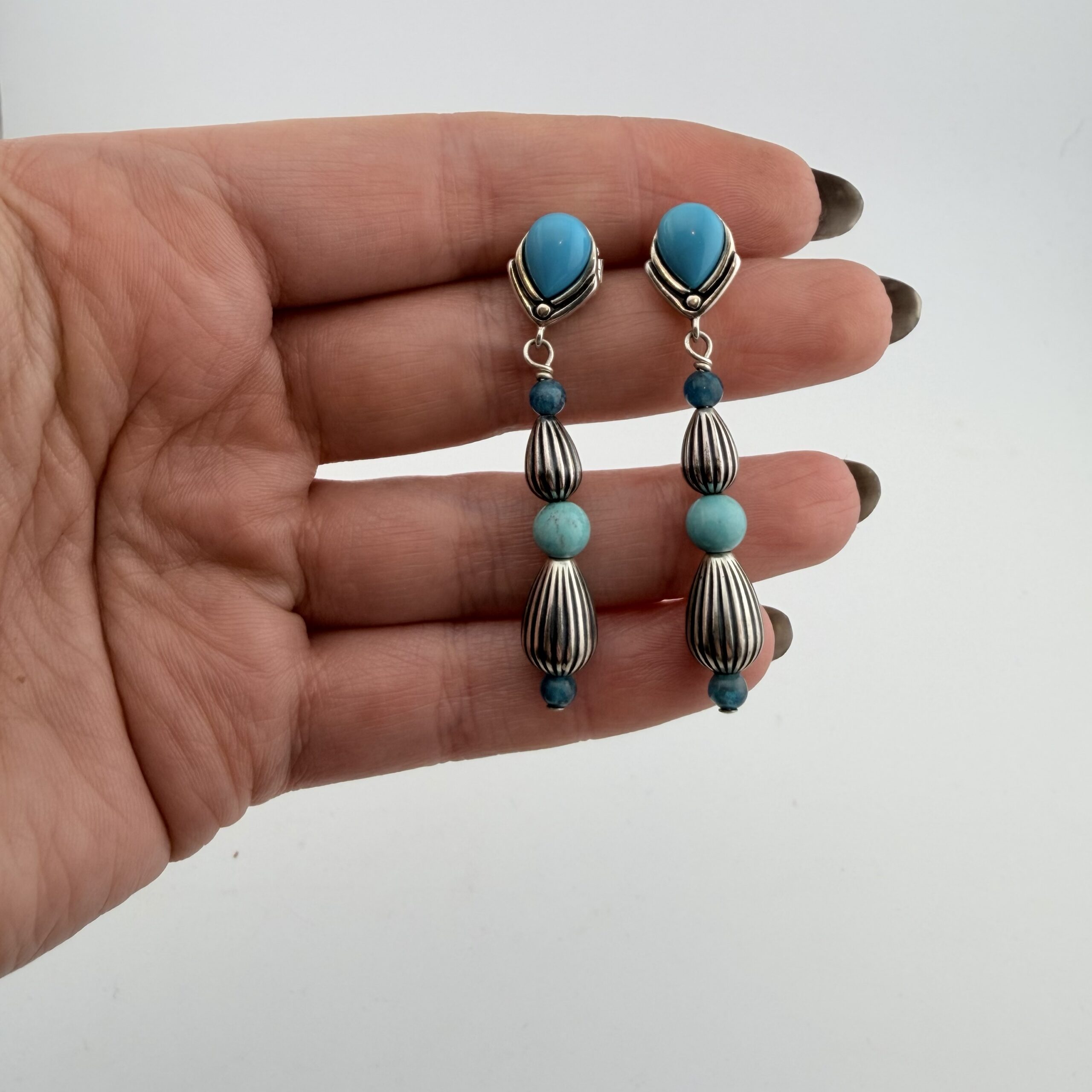 Carolyn Pollack Relios Sterling Silver and Turquoise Earrings - Image 2