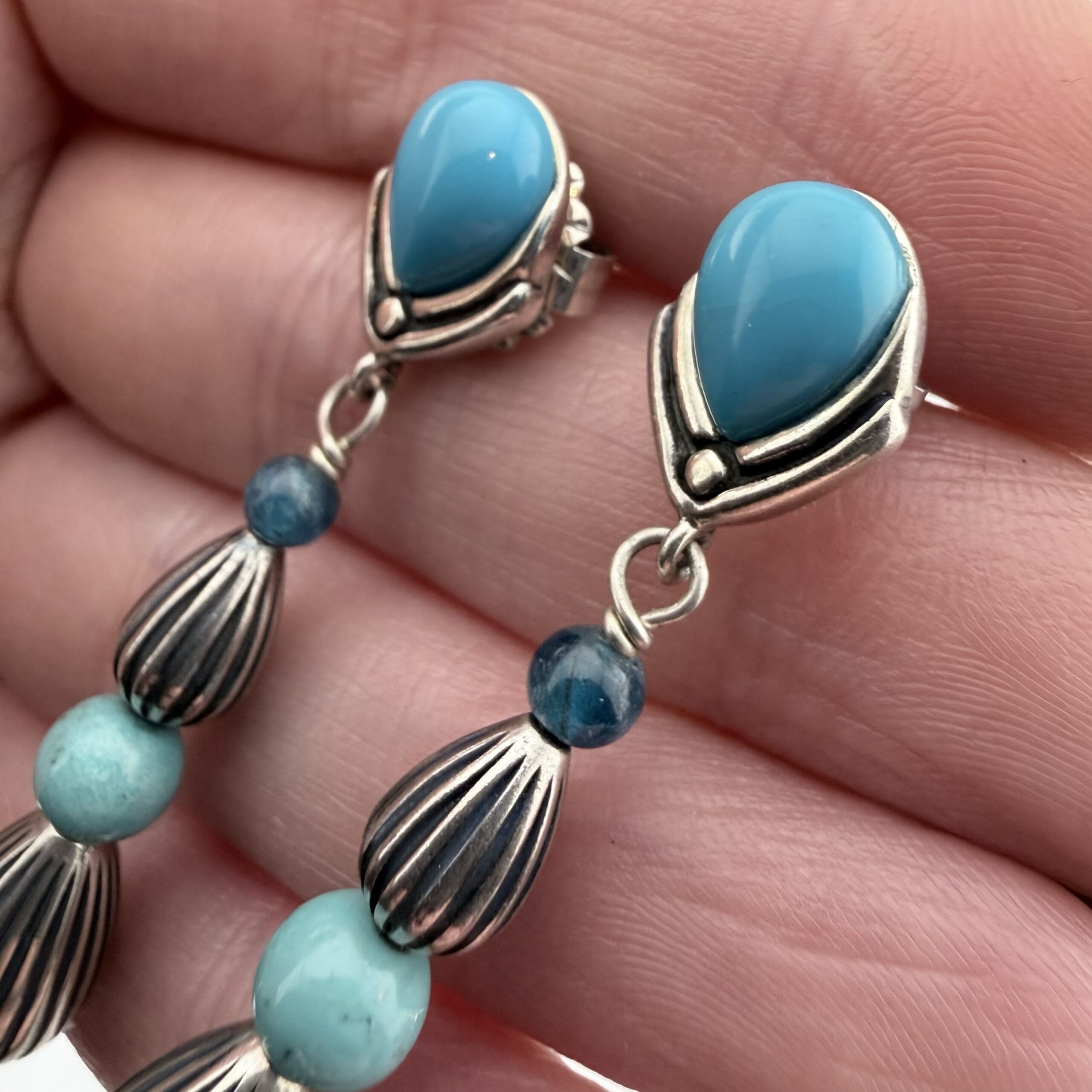 Carolyn Pollack Relios Sterling Silver and Turquoise Earrings - Image 3
