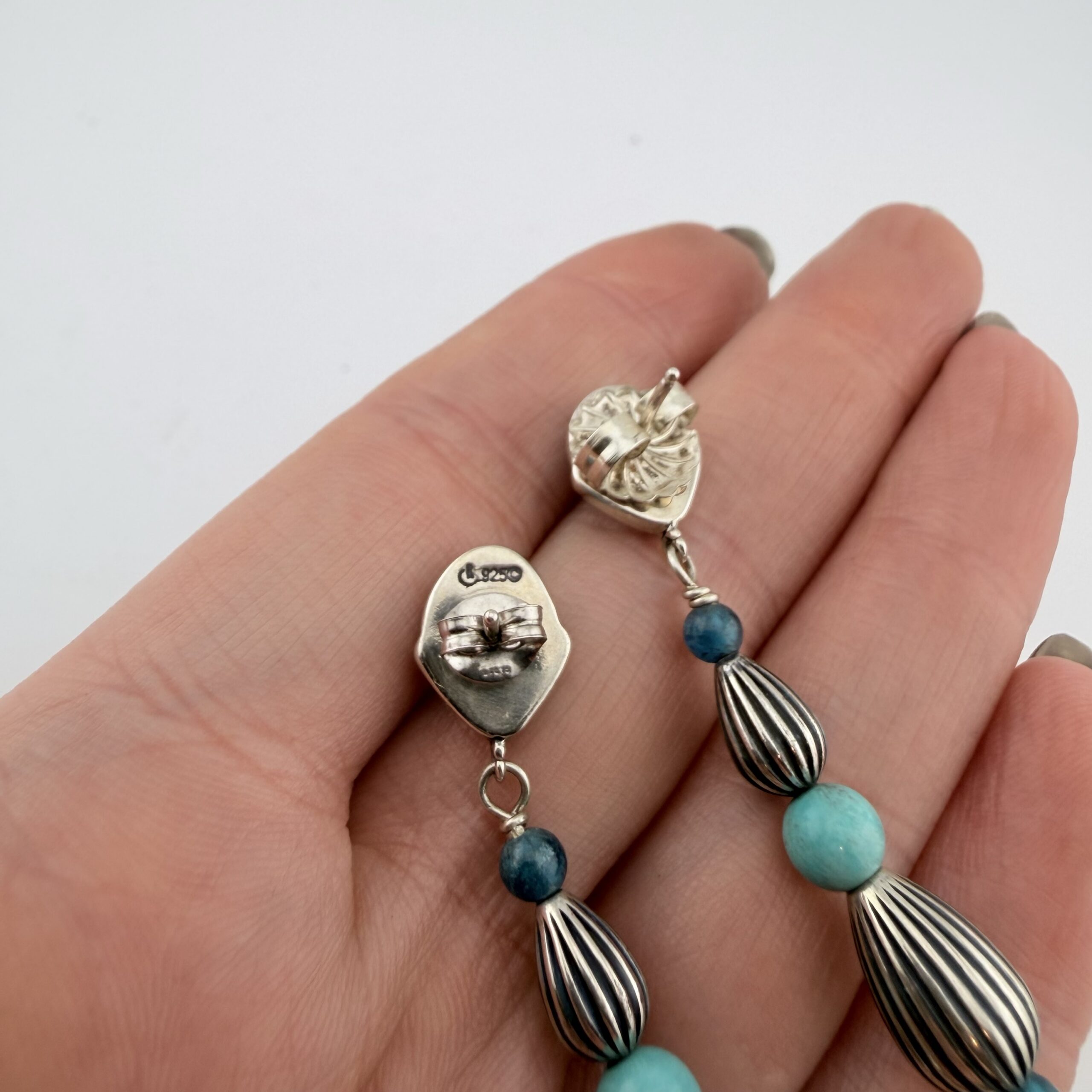 Carolyn Pollack Relios Sterling Silver and Turquoise Earrings - Image 5