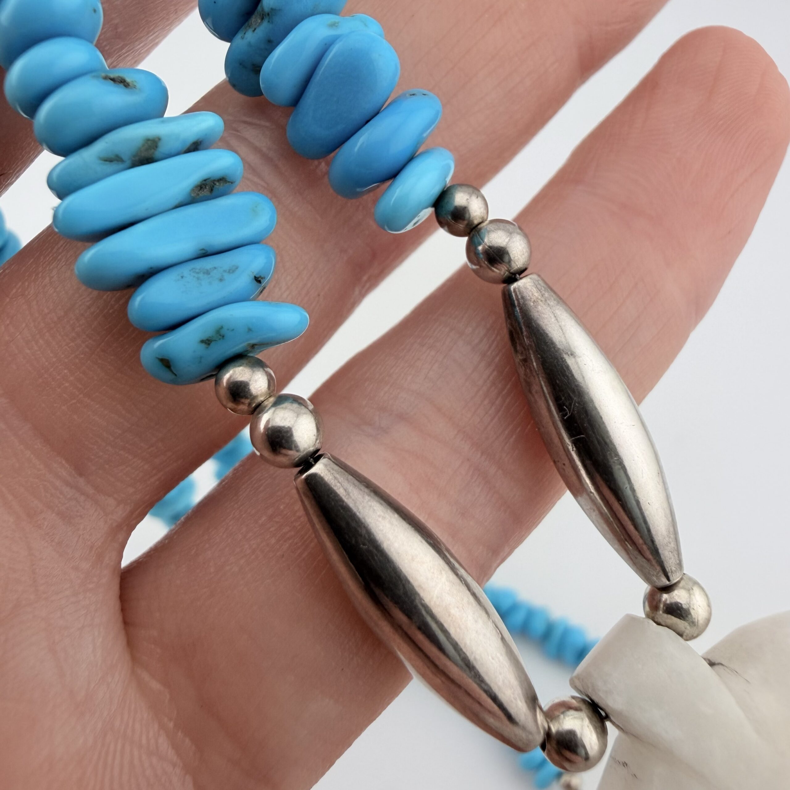 Native American Turquoise Necklace with Heartline Bear - Image 6