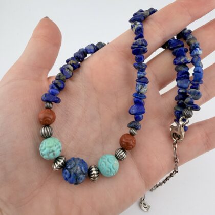 Carolyn Pollack Relios Lapis, Turquoise and Jasper Beaded Necklace