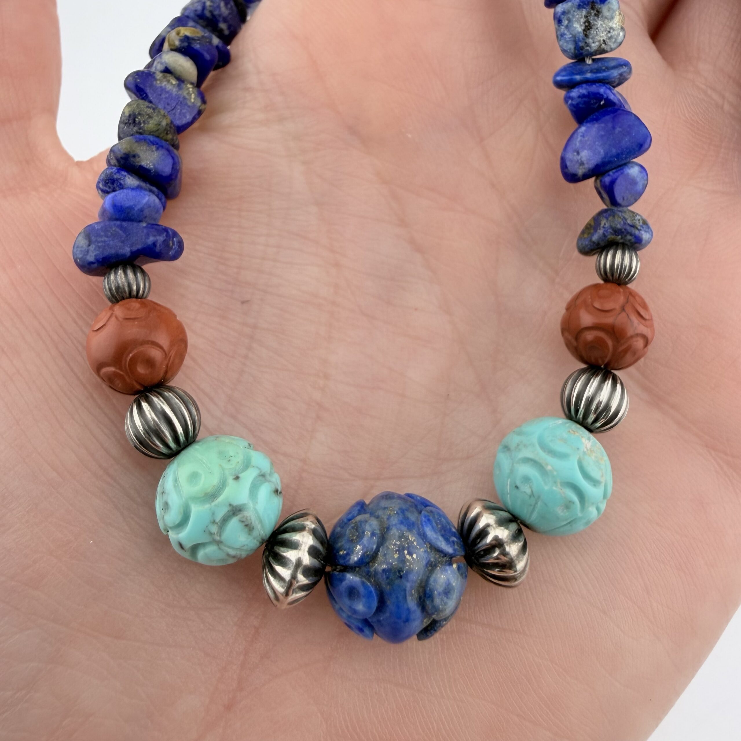 Carolyn Pollack Relios Lapis, Turquoise and Jasper Beaded Necklace - Image 2