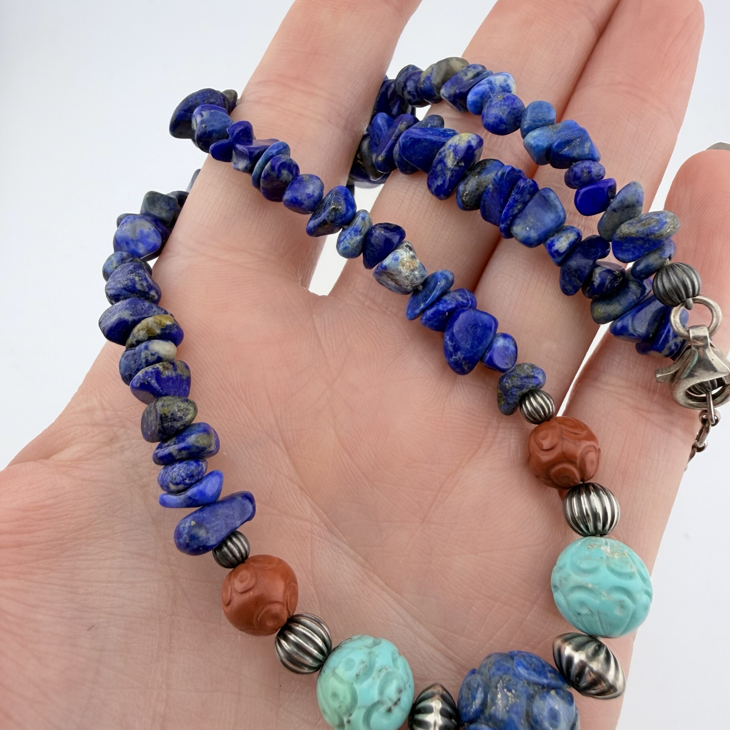 Carolyn Pollack Relios Lapis, Turquoise and Jasper Beaded Necklace - Image 3