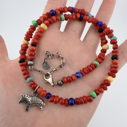 Carolyn Pollack American West Mixed Gemstone Beaded Horse Necklace