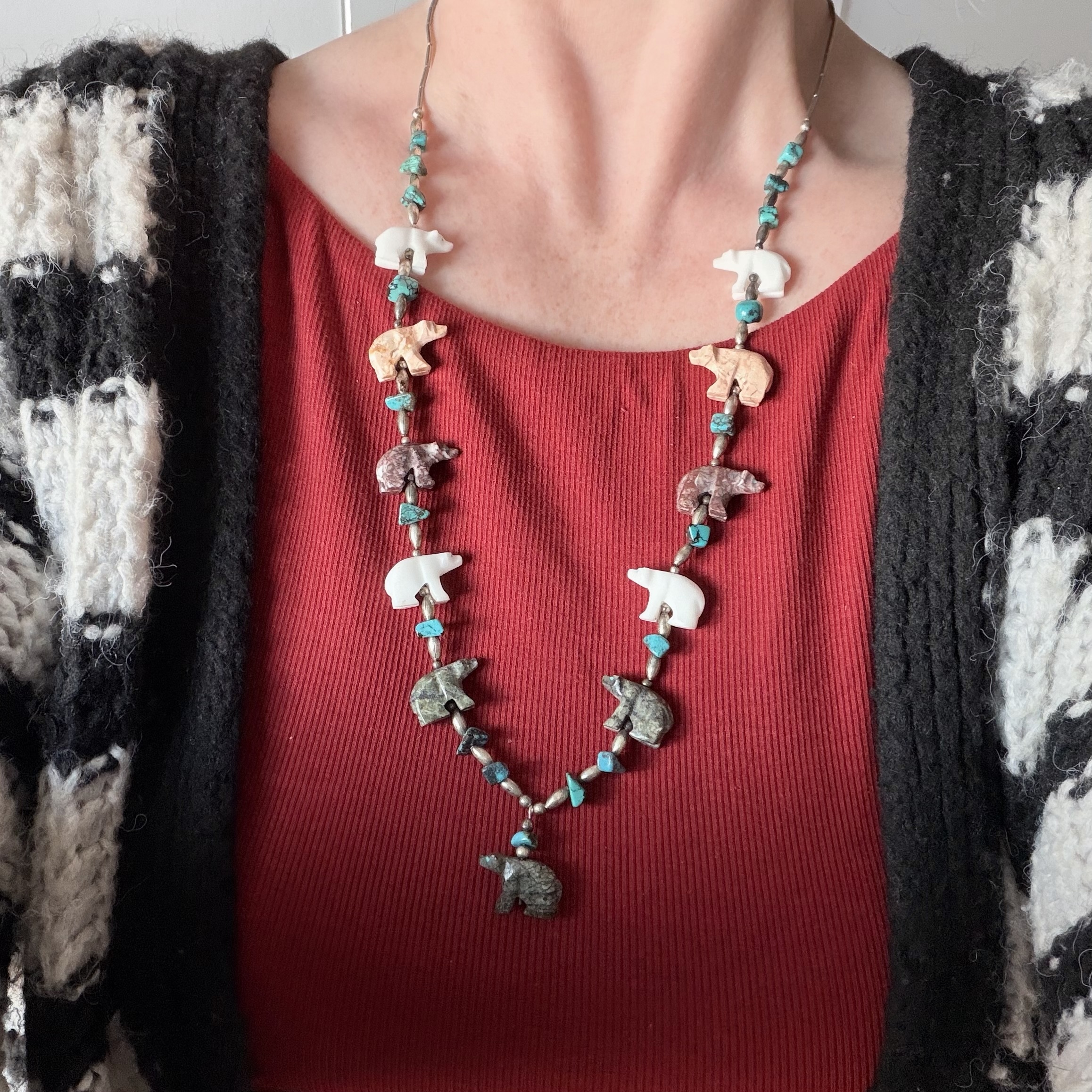 Native American Bear Fetish Necklace - Image 5