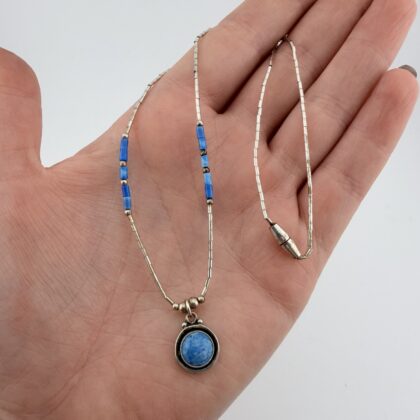Vintage 5* Southwestern Sterling Silver and Sodalite Necklace