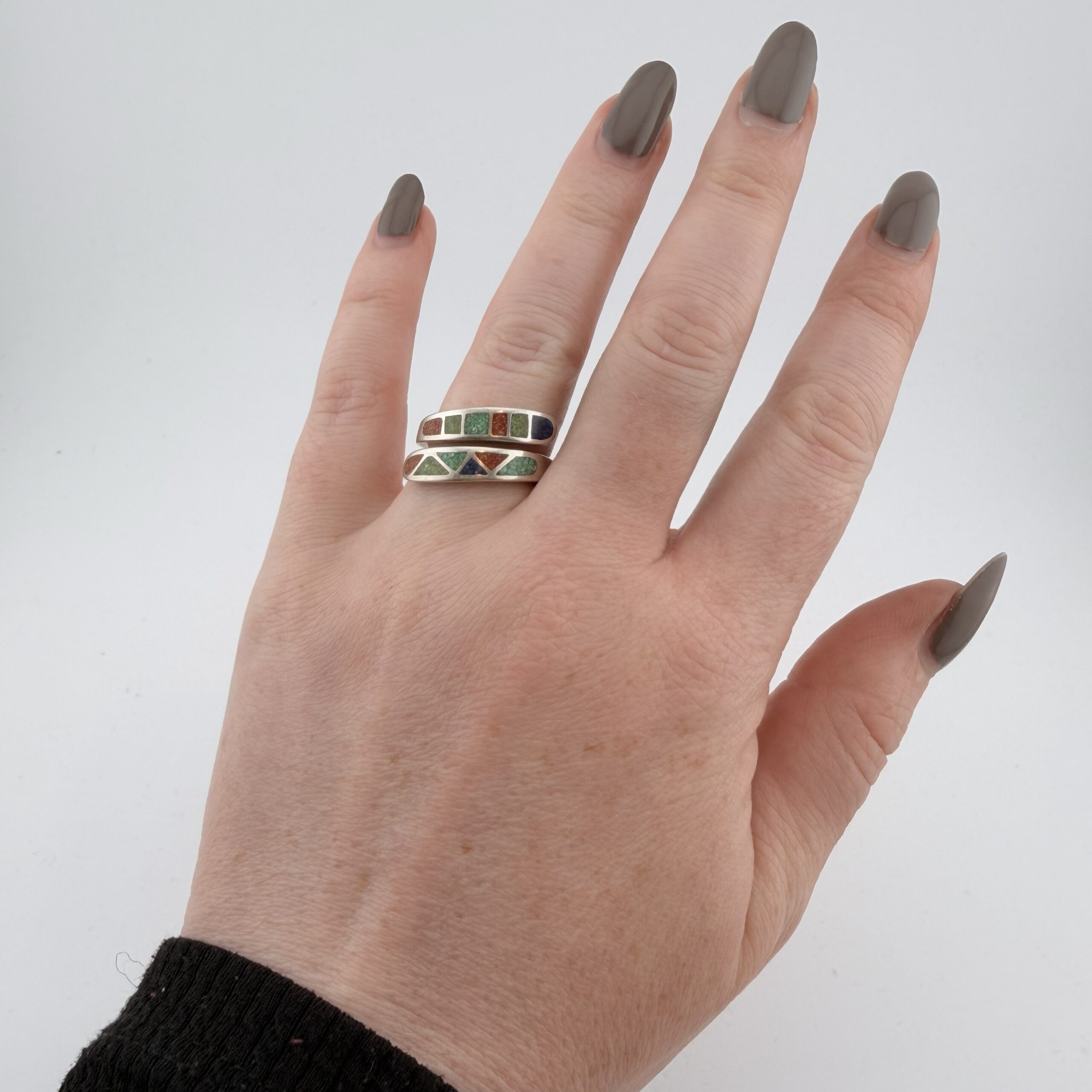 Carolyn Pollack Relios Southwestern Sterling Silver and Mixed Gemstone Wrap Around Ring - Image 7