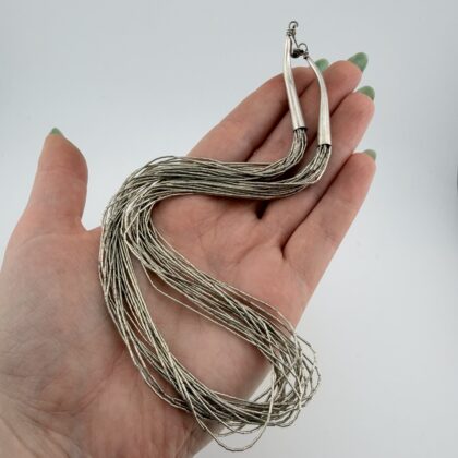 Vintage 20 Strand Liquid Sterling Silver Necklace