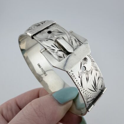Vintage 1977 Queens Jubilee Sterling Silver Belt Buckle Bangle