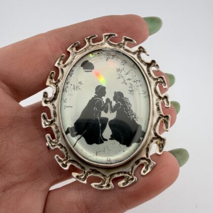 Large Vintage 1970s Jack Spencer Sterling Silver Prince and Princess Pendant