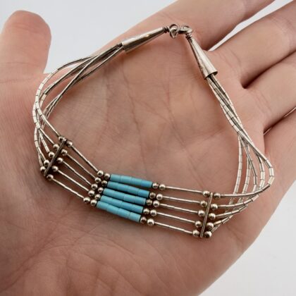 Southwestern Liquid Sterling Silver and Turquoise Bracelet