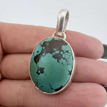 Vintage Southwestern Sterling Silver and Turquoise Pendant
