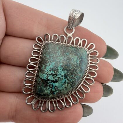 Southwestern Sterling Silver and Turquoise Pendant